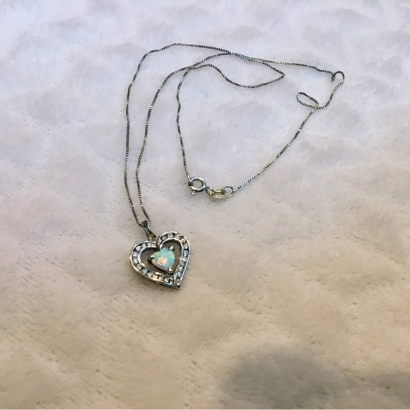 BSI ITALY Jewelry - 925 Italy BSI 18” Chain & 925 Cubic Zirconia Heart Pendant